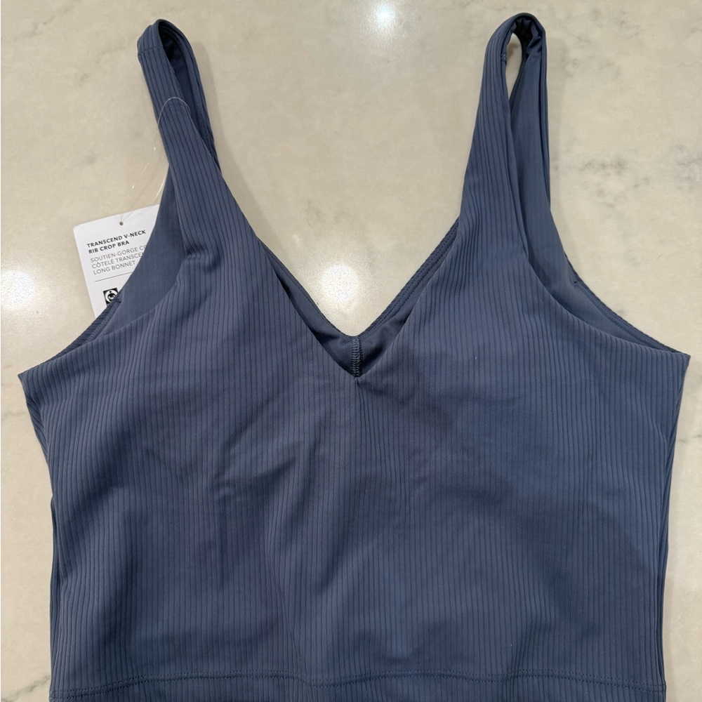 Athleta Blue Ribbed Tank Top - Picture 2 of 3